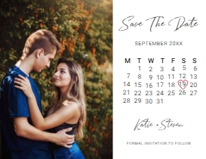 Horizontal Photo Save The Date Postcard PSD008: Horizontal Photo Save The Date Template PSD008