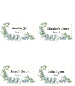 NC4_Eucalyptus Foldable Place Cards design preview