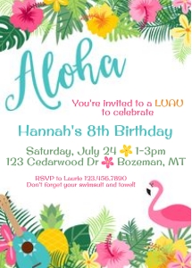 Aloha Tropical Birthday design preview