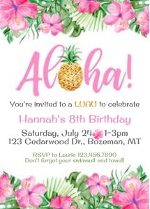 Aloha Pink Birthday design preview