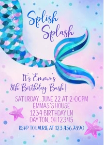 Mermaid Tail Invitation design preview