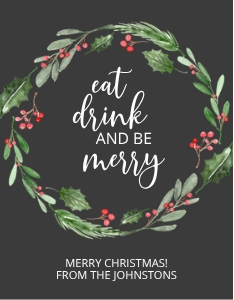 Eat Drink Merry Wine Label 2 design preview
