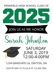 Graduation Invitation Green design preview