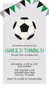 E Soccer Birthday Invitation design preview