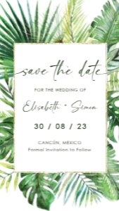 Palma | Tropical Save the Date Digital: palma-evite-10-04 | Tropical Save the Date Digital