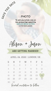 flora-evite-cal-06-02 | Rustic Calendar Save the Date design preview