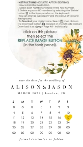 marisol-evite-21-03 | sunflowers calendar save the date design preview