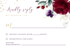 Burgundy RSVP Card: rossella-stat-07-02-set Burgundy Wedding Invitation Set