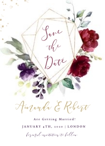 Burgundy Save the Date: rossella-stat-07-01 Burgundy Save the Date Card