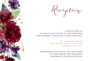 Burgundy Reception Card: rossella-stat-07-02-set Burgundy Wedding Invitation Set