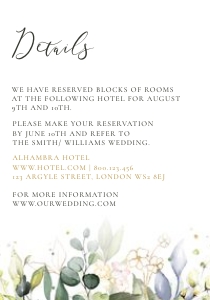 flora-stat-06-02 | 3.5x5" Greenery Details card: flora-stat-06-02-set | Rustic Wedding Invitation Set