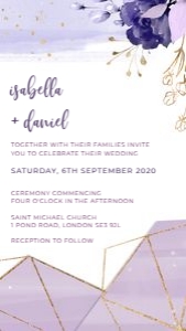 Purple electronic wedding invitation: violetta-evite-04-02 | Purple Electronic wedding Invitation