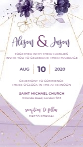 Purple electronic wedding Invitation: violetta-evite-04-04 | Lilac Electronic Wedding Invitation