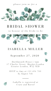 luisa-evite-23-03 | Eucalyptus Bridal Shower Electronic Invitation design preview