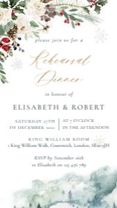 Natalia | Christmas Theme Wedding Rehearsal Invite: natalia-evite-25-04 | Christmas Wedding Rehearsal Dinner Invite