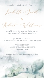 Mountain themed Wedding Invitation Evite design preview