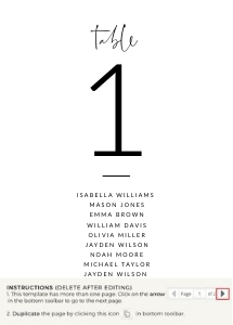 Giulia table numbers option 3 | 5x 7: giulia-stat-30-08b  | Seating Cards