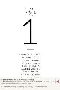 Giulia table numbers option 3 | 4x 6: giulia-stat-30-08b  | Seating Cards