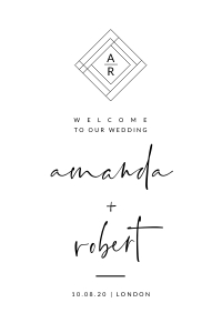 Giulia - Wedding Sign 24 x 36: giulia-stat-30-11 | Welcome Sign