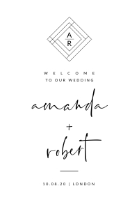 Giulia - Wedding Sign 20 x 30: giulia-stat-30-11 | Welcome Sign