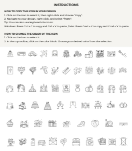 Wedding icons 2.0: palma-stat-10-72 |  Palm tree wedding itinerary card D2