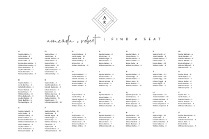 Giulia | Seating Chart alphabetic - 36 x 24: giulia-stat-30-08 - Seating Chart