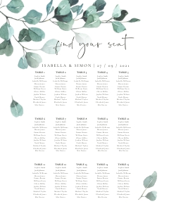 Luisa | Seating Chart 16 x 20 ": luisa-stat-23-08 | Seating Chart