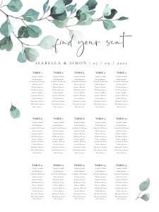 Luisa | Seating Chart 18 x 24 ": luisa-stat-23-08 | Seating Chart
