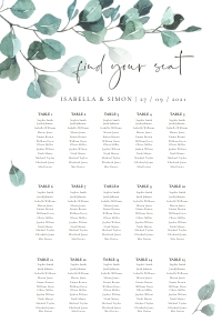 Luisa | Seating Chart 24 x 36 ": luisa-stat-23-08 | Seating Chart