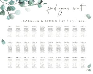 Luisa | Seating Chart landscape 20 x 16 ": luisa-stat-23-08 | Seating Chart
