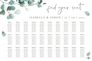 Luisa | Seating Chart landscape 30 x 20 ": luisa-stat-23-08 | Seating Chart