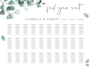 Luisa | Seating Chart landscape 24 x 18 ": luisa-stat-23-08 | Seating Chart