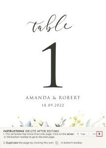 Flora | table number 5 x 7 ": flora-stat-06-04 | Table Numbers