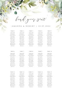 Flora | Seating Chart 24 x 36 ": flora-stat-06-08 | Seating chart