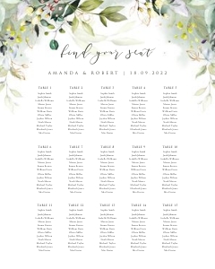 Flora | Seating Chart 16 x 20 ": flora-stat-06-08 | Seating chart