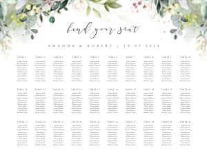 Flora | Seating Chart landscape 24 x 18 ": flora-stat-06-08 | Seating chart