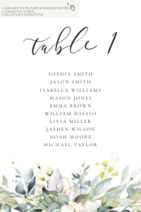 Flora | table Card - 4 x 6": flora-stat-06-08b | Seating cards