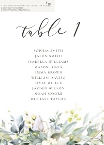 Flora | table Card - 5 x 7": flora-stat-06-08b | Seating cards