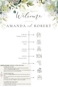 Flora | Wedding Timeline 24 x 36 ": flora-stat-06-10 | Wedding timeline
