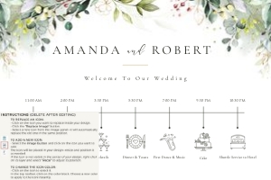 Flora | Wedding Timeline 30 x 20 ": flora-stat-06-10 | Wedding timeline