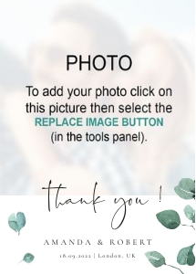 luisa-stat-23-12 | Wedding Thank you Card with Photo design preview