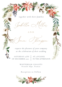 Natalia | Christmas Wedding Invitation 5 x 7: natalia-stat-25-02 | Wedding Invitation Card Template