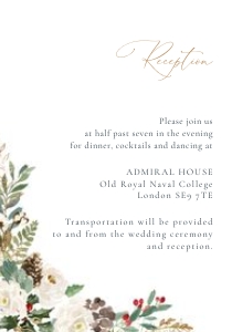 Natalia - Christmas Reception Card - 3.5 x 5: natalia-stat-25-02-set | Wedding Invitation Set Template