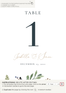 Natalia | Table Number 5 x 7": natalia-stat-25-04 | Table Numbers