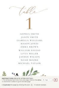 Natalia | table seating cards 4 x 6 ": natalia-stat-25-08b | Seating Cards