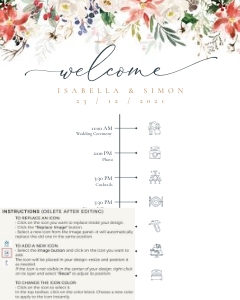 Natalia | Wedding Timeline 16" x 20": natalia-stat-25-10 | Wedding Timeline Sign