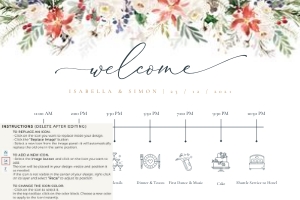 Natalia | Wedding Timeline 30 x 20": natalia-stat-25-10 | Wedding Timeline Sign