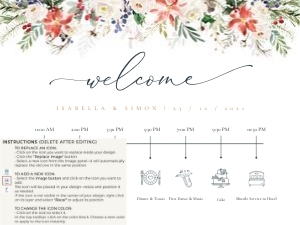 Natalia | Wedding Timeline 24 x 18": natalia-stat-25-10 | Wedding Timeline Sign