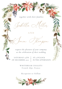 Natalia | Christmas Wedding Invitation A5: natalia-stat-25-02 | Wedding Invitation Card Template