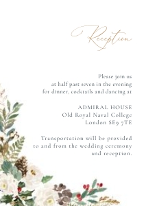 Natalia - Christmas Reception Card A6: natalia-stat-25-02-set | Wedding Invitation Set Template